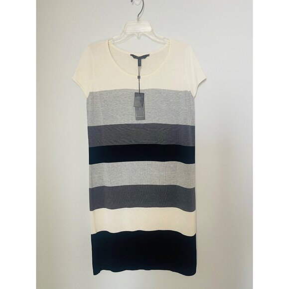 BCBG MAX AZRIA Womens Striped T-Shirt Dress "Gracie" Grey Combo Size M - Picture 3 of 10